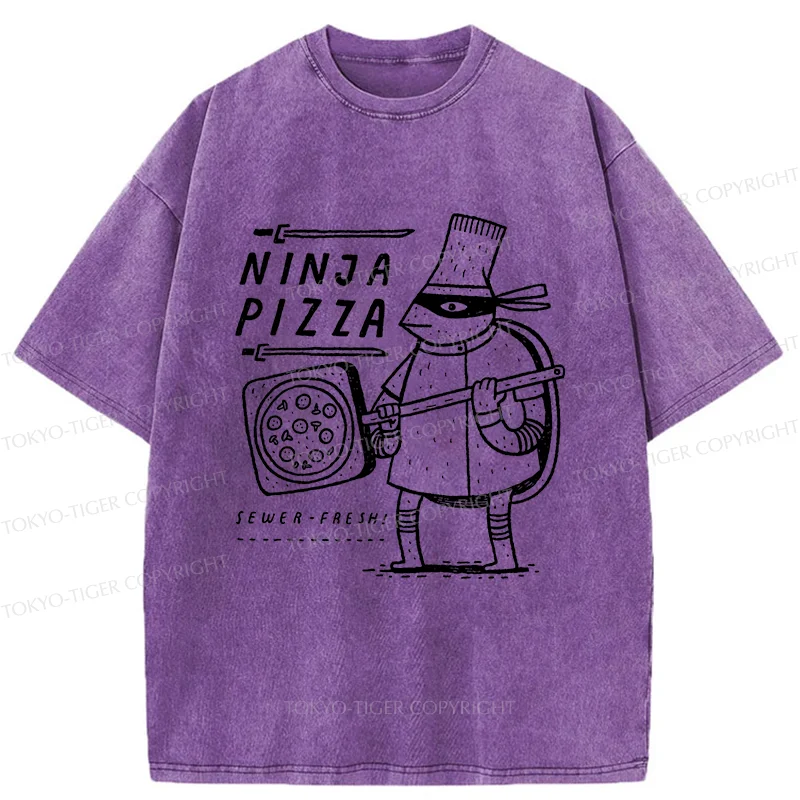 Tokyo-Tiger Turtle Pizza Washed T-Shirt