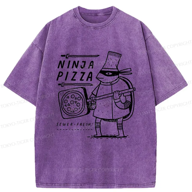 Tokyo-Tiger Turtle Pizza Washed T-Shirt