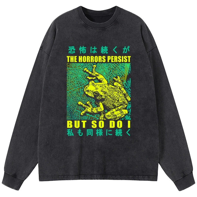 Tokyo-Tiger The Horrors Persist Forg Washed Long Sleeve T-Shirt
