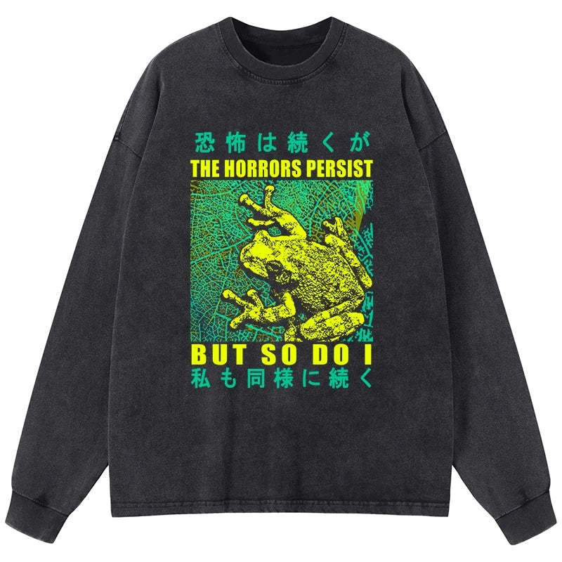 Tokyo-Tiger The Horrors Persist Forg Washed Long Sleeve T-Shirt Sale