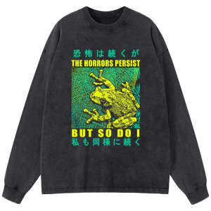 Image of Tokyo-Tiger The Horrors Persist Forg Washed Long Sleeve T-Shirt