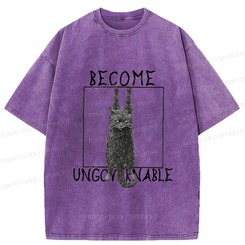 Tokyo-Tiger Uncontrolled Black Cat Washed T-Shirt