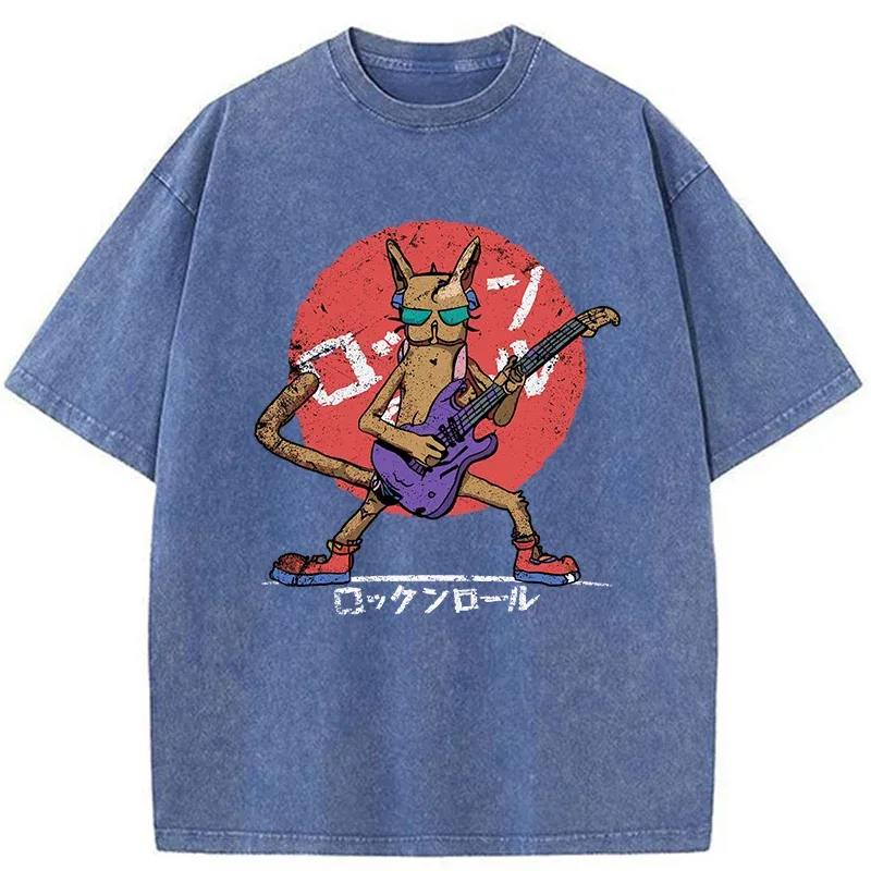 Tokyo-Tiger Rock Cat Washed T-Shirt
