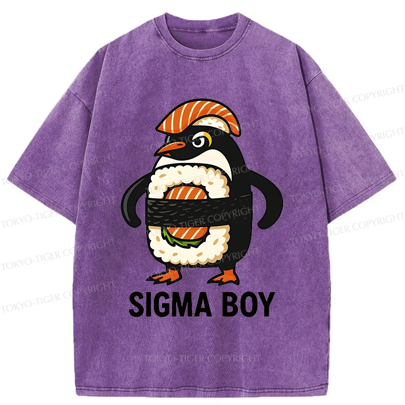 Tokyo-Tiger Sushi Penguin Washed T-Shirt
