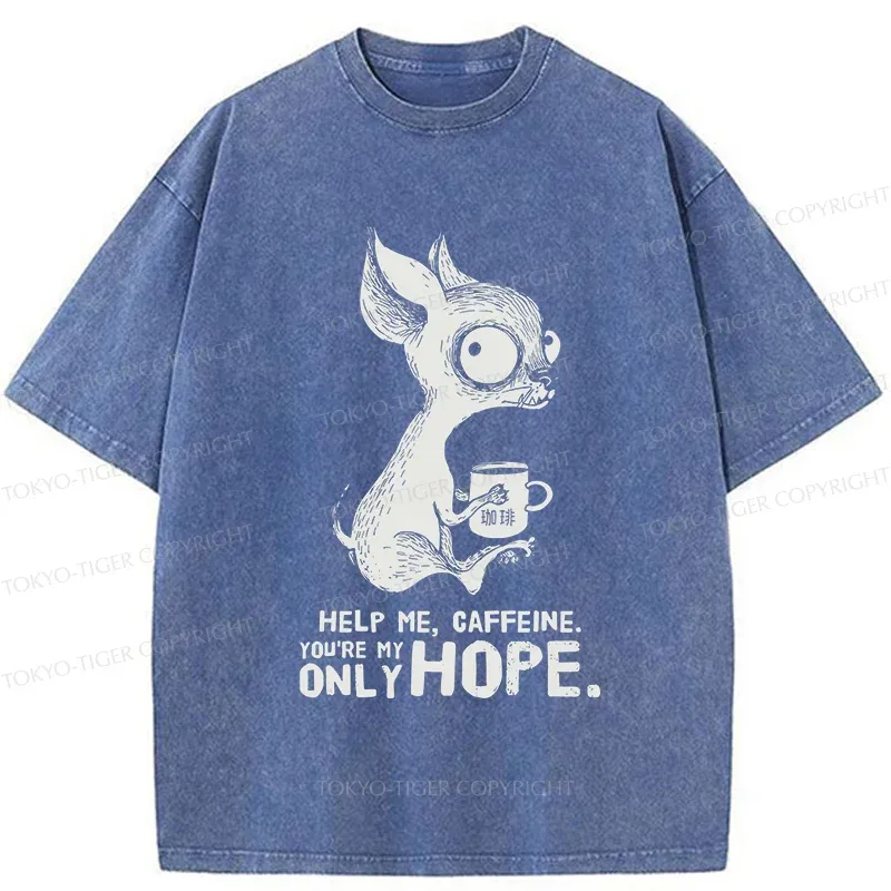 Tokyo-Tiger Caffeine In Need Washed T-Shirt