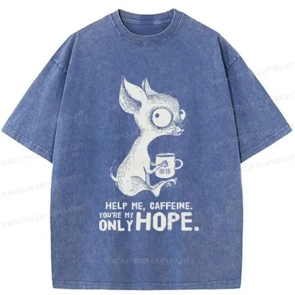 Tokyo-Tiger Caffeine In Need Washed T-Shirt