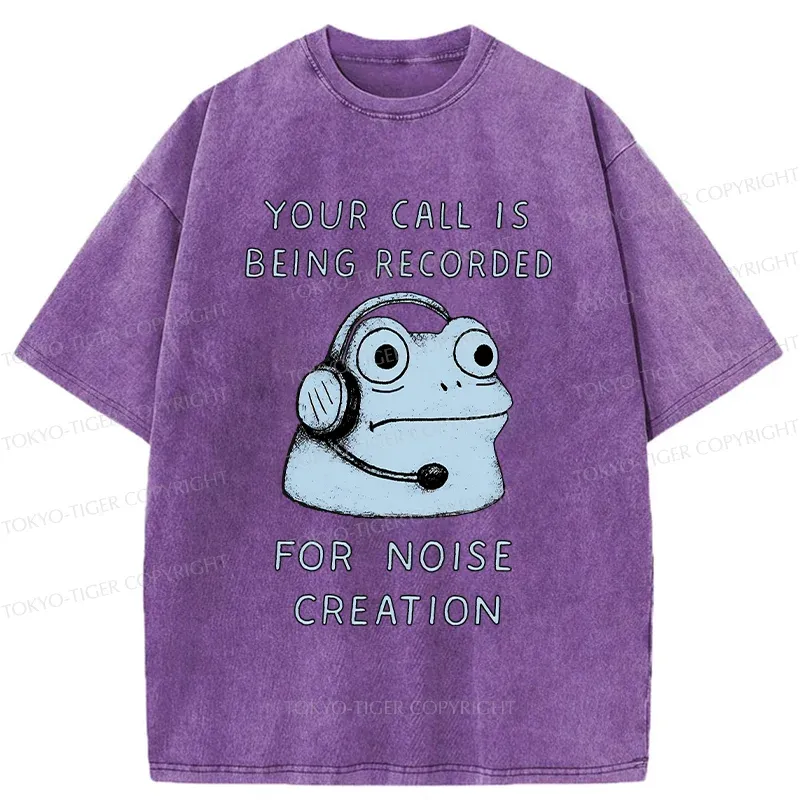 Tokyo-Tiger Funny Phone Records Frog Washed T-Shirt Sale