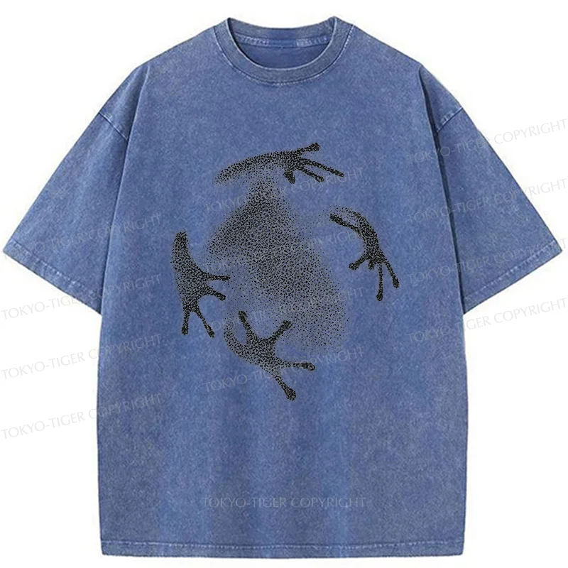 Tokyo-Tiger Ink Painting Of Frog Washed T-Shirt