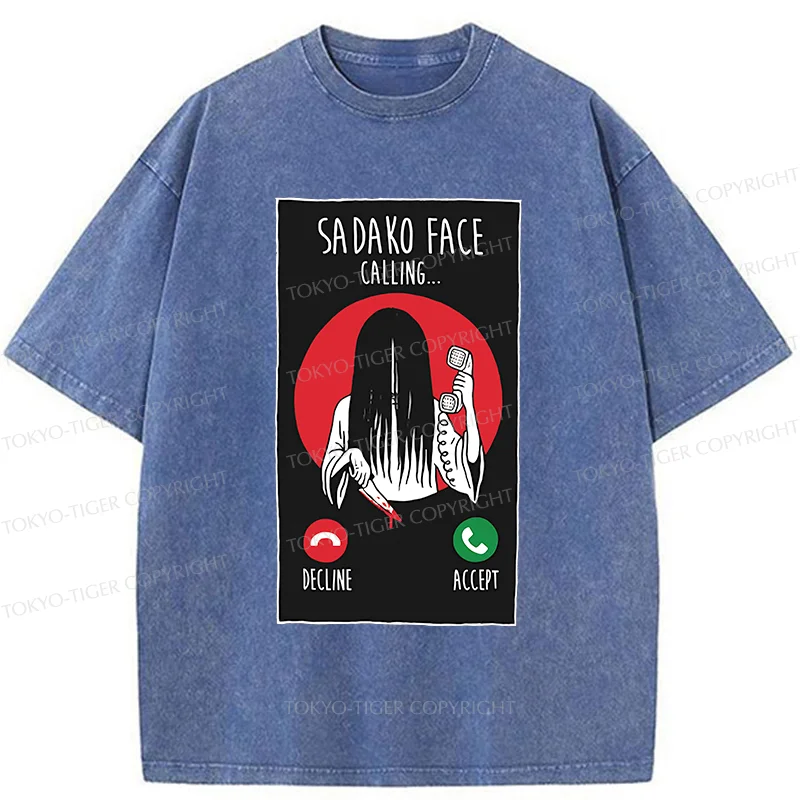 Tokyo-Tiger Sadako Is Calling You Washed T-Shirt