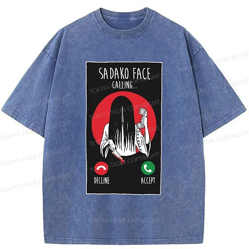 Tokyo-Tiger Sadako Is Calling You Washed T-Shirt
