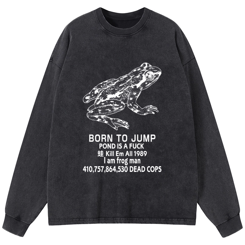 Tokyo-Tiger Born To Jump Washed Long Sleeve T-Shirt