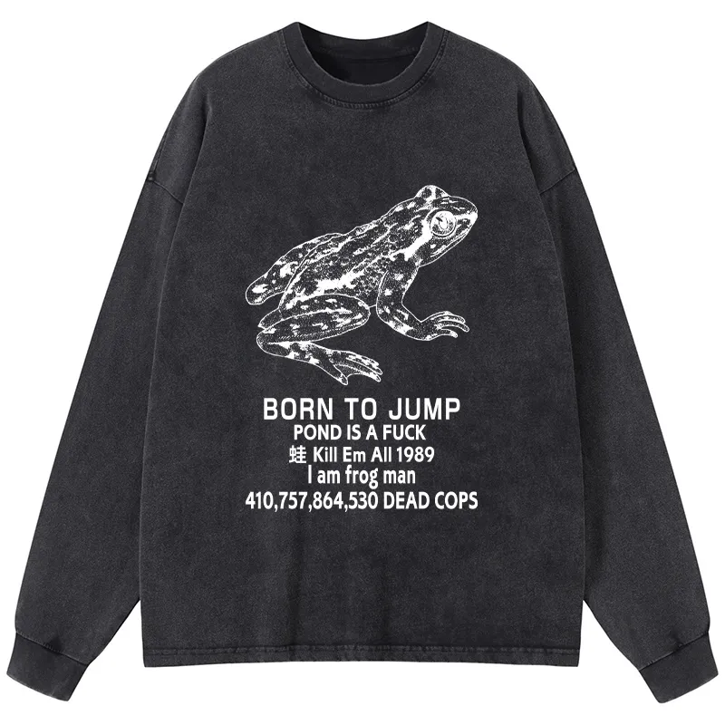 Tokyo-Tiger Born To Jump Washed Long Sleeve T-Shirt