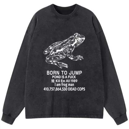 Tokyo-Tiger Born To Jump Washed Long Sleeve T-Shirt