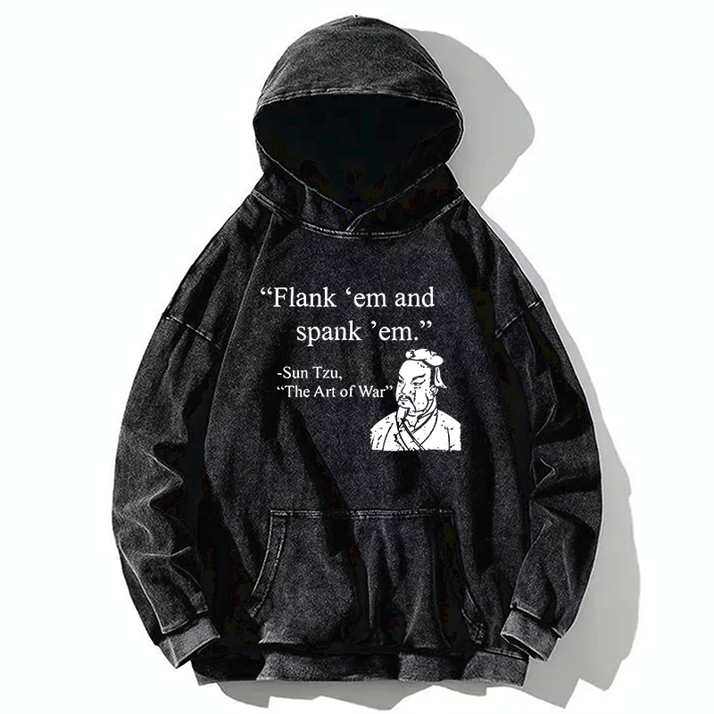 Tokyo-Tiger The Art Of War Funny Washed Hoodie