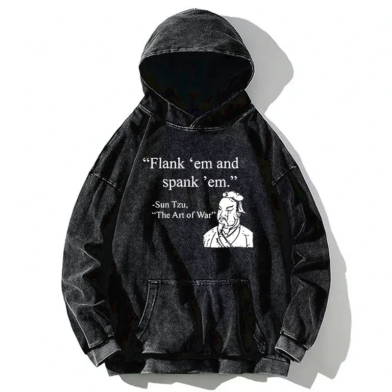 Tokyo-Tiger The Art Of War Funny Washed Hoodie