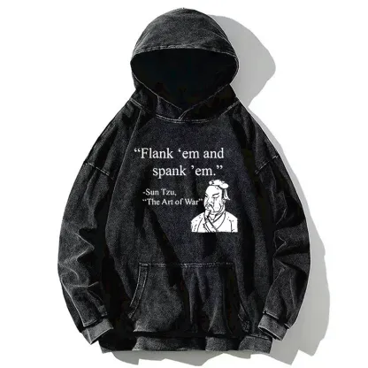 Tokyo-Tiger The Art Of War Funny Washed Hoodie