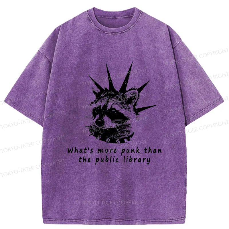 Tokyo-Tiger Punk Raccoon Washed T-Shirt