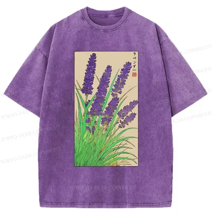 Tokyo-Tiger Japanese Lavender Washed T-Shirt