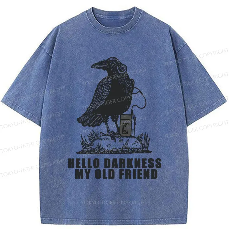 Tokyo-Tiger Crows Listening To Music Washed T-Shirt