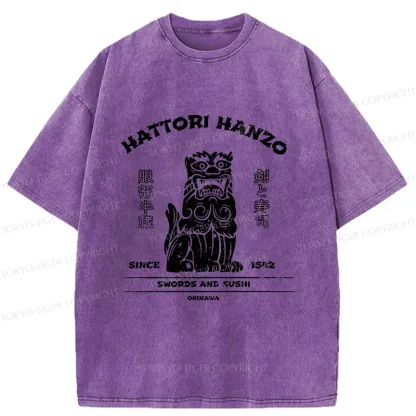 Tokyo-Tiger Hattori Hanzo Japan Sushi Washed T-Shirt