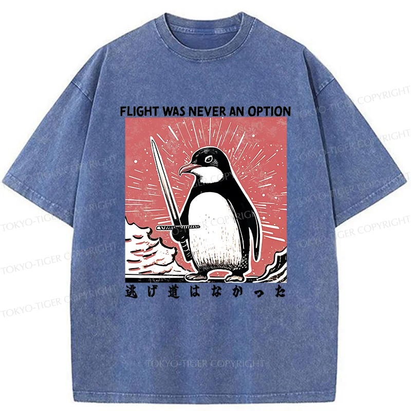 Tokyo-Tiger Fighting Penguin Washed T-Shirt