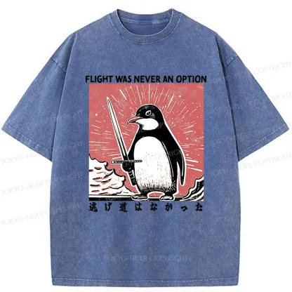Tokyo-Tiger Fighting Penguin Washed T-Shirt