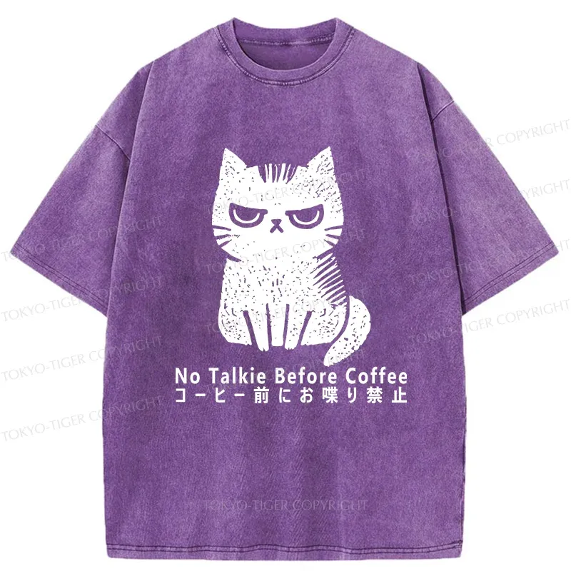 Tokyo-Tiger No Talkie Before Coffee Washed T-Shirt