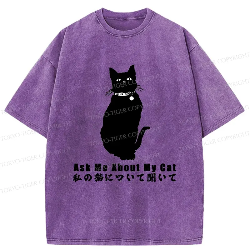 Tokyo-Tiger Tsundere Cat Washed T-Shirt
