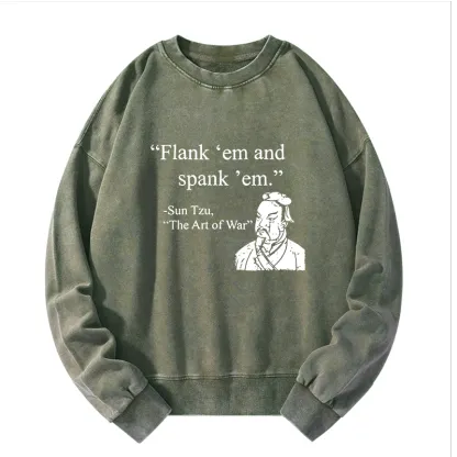 Tokyo-Tiger The Art Of War Funny Washed Sweatshirt