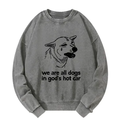 Tokyo-Tiger Sad Dog Funny Washed Sweatshirt