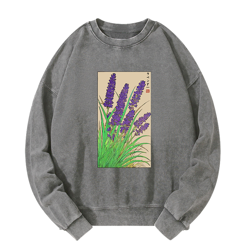 Tokyo-Tiger Japanese Lavender Washed Sweatshirt