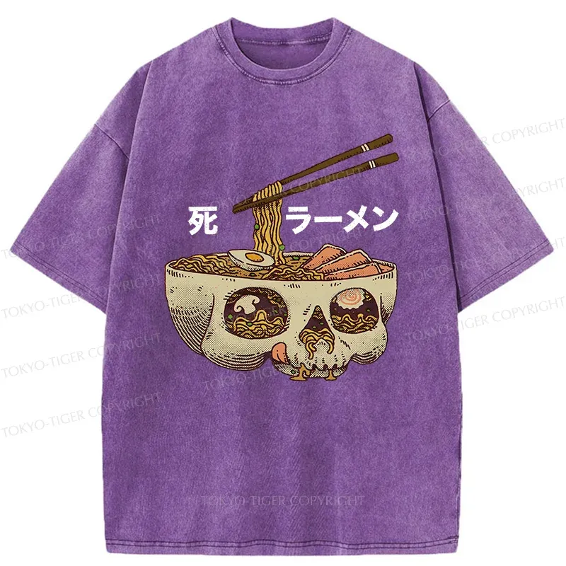 Tokyo-Tiger Skull Ramen Washed T-Shirt