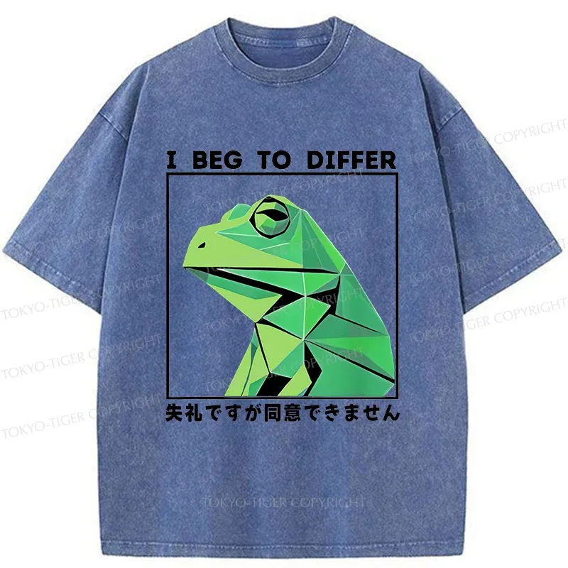 Tokyo-Tiger Funny Frog Meme Washed T-Shirt