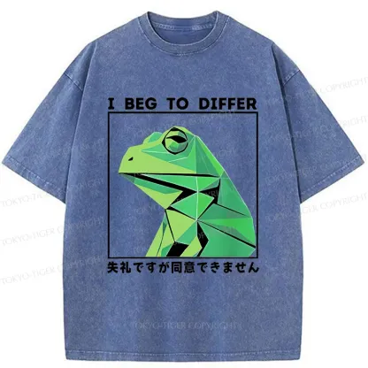 Tokyo-Tiger Funny Frog Meme Washed T-Shirt