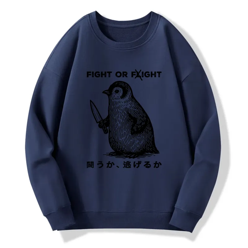 Tokyo-Tiger Funny Fight Or Flight Classic Sweatshirt