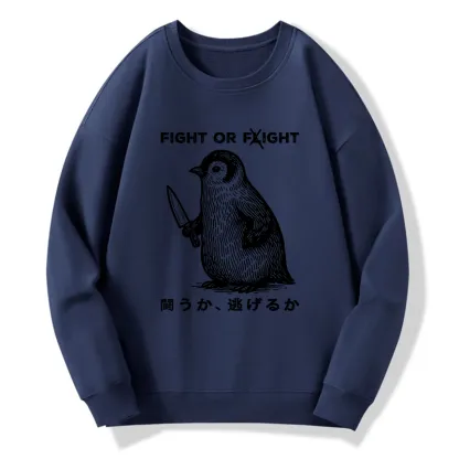 Tokyo-Tiger Funny Fight Or Flight Classic Sweatshirt
