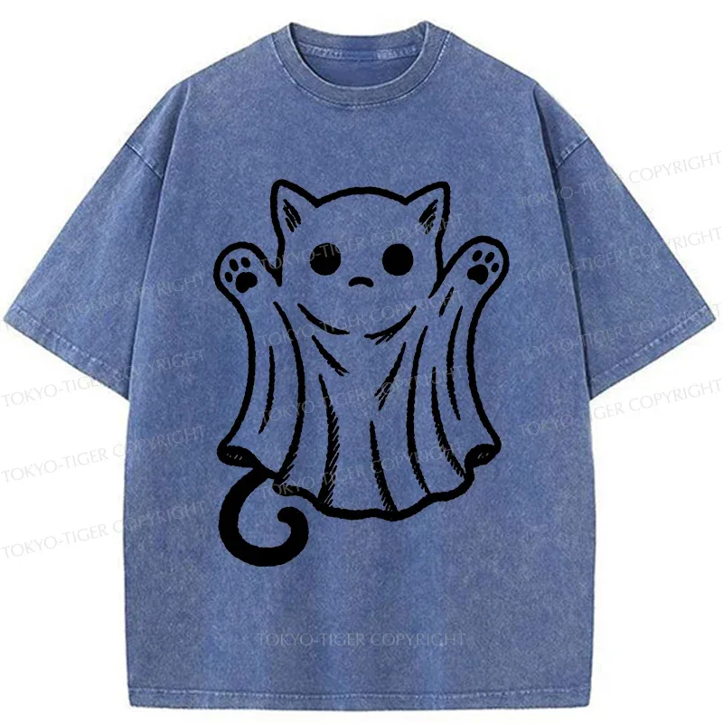 Tokyo-Tiger Cat Ghost Washed T-Shirt