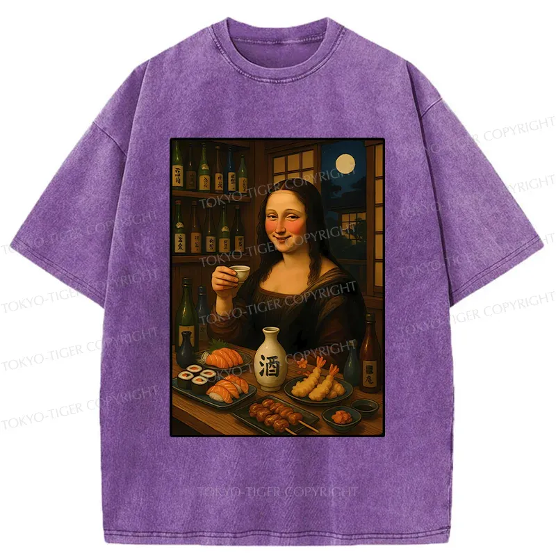 Tokyo-Tiger Drunken Mona Lisa Washed T-Shirt