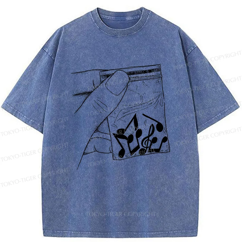 Tokyo-Tiger Music Addiction Washed T-Shirt
