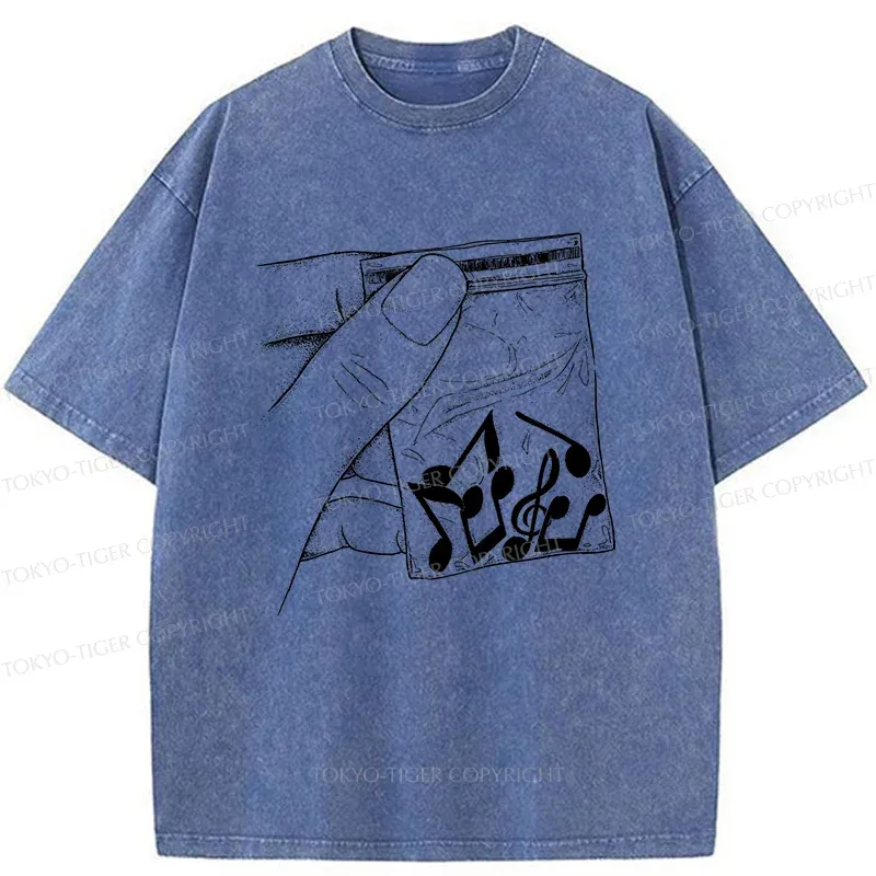Tokyo-Tiger Music Addiction Washed T-Shirt