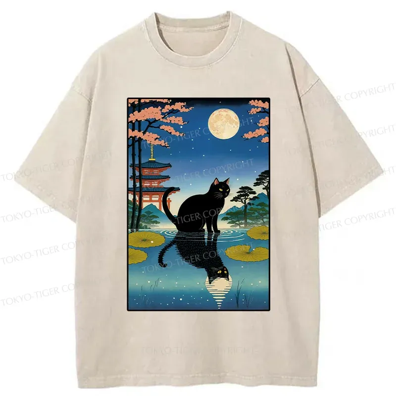 Tokyo-Tiger Moonlight Reflection Washed T-Shirt