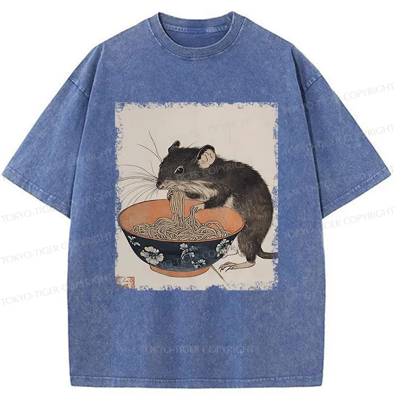 Tokyo-Tiger Mouse Steals Ramen Washed T-Shirt