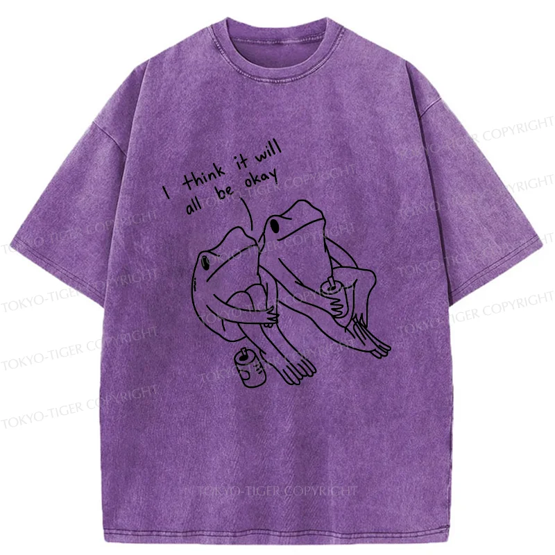 Tokyo-Tiger Frogs Talk About The Future Washed T-Shirt
