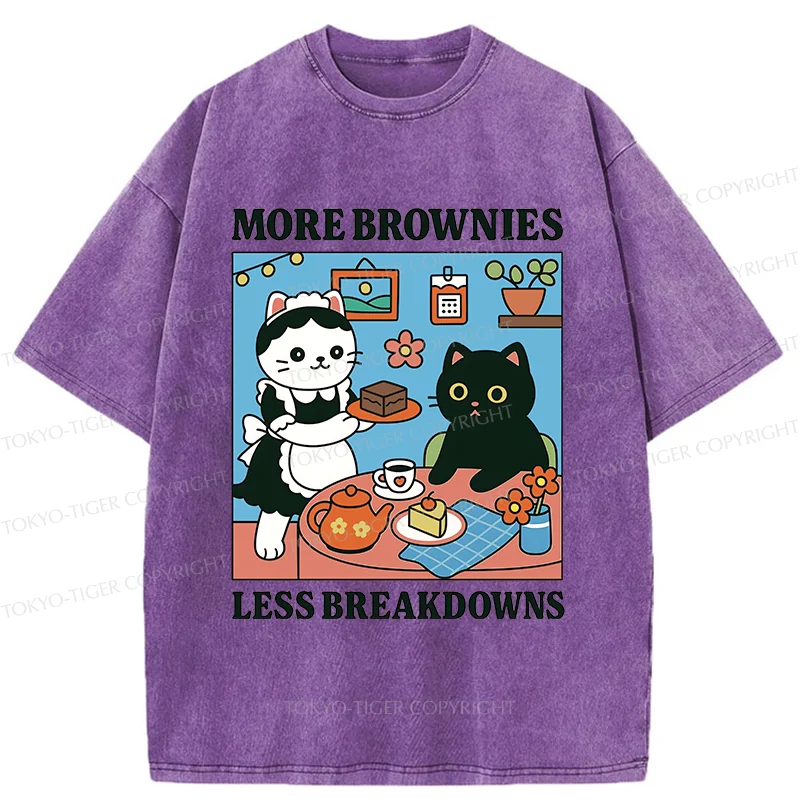 Tokyo-Tiger Cat Dessert Shop Washed T-Shirt