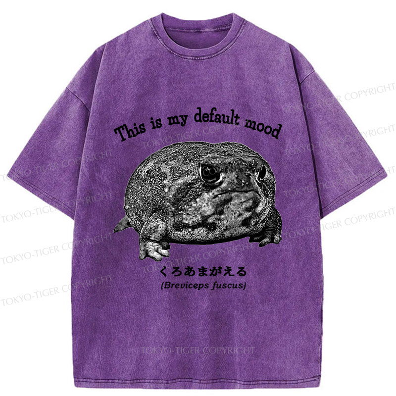 Tokyo-Tiger Funny Frog：This is My Default Mood Washed T-Shirt