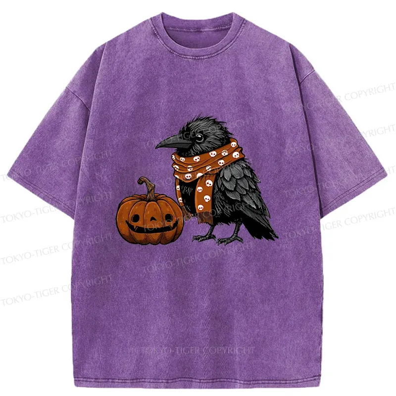 Tokyo-Tiger Christmas Crow Washed T-Shirt