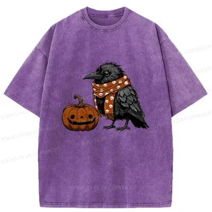 Tokyo-Tiger Christmas Crow Washed T-Shirt