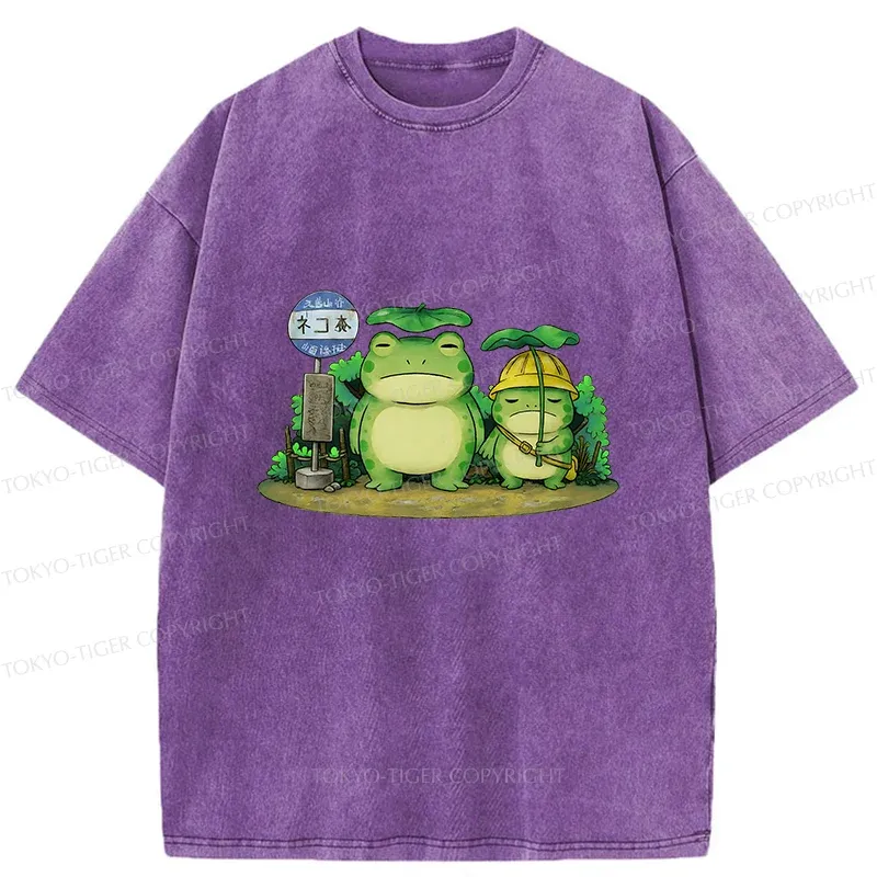 Tokyo-Tiger My Neighbor Frog Washed T-Shirt