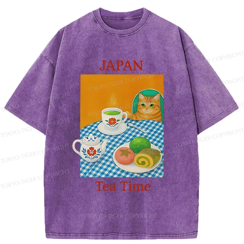 Tokyo-Tiger Japanese Afternoon Tea Washed T-Shirt