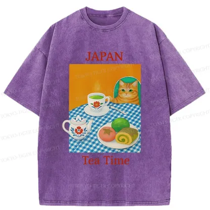 Tokyo-Tiger Japanese Afternoon Tea Washed T-Shirt